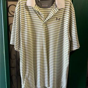 Under Armour Men's Polo Shirt - Yellow and Gray Stripes